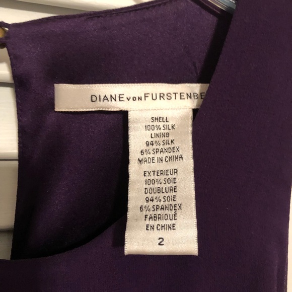 Diane Von Furstenberg Purple Silk dress size 2 - Picture 5 of 7